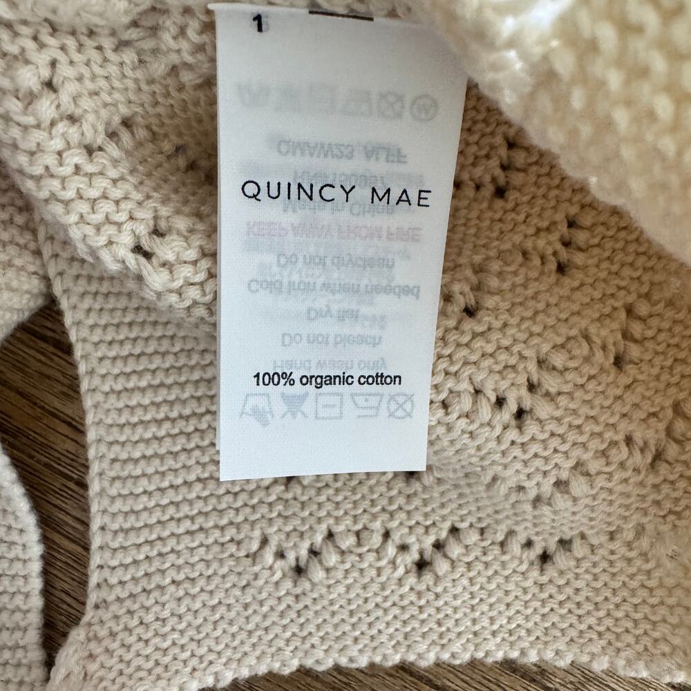 Quincy Mae Knit Pointelle Baby Bonnet - Size 3-6 months - Picture 5 of 7